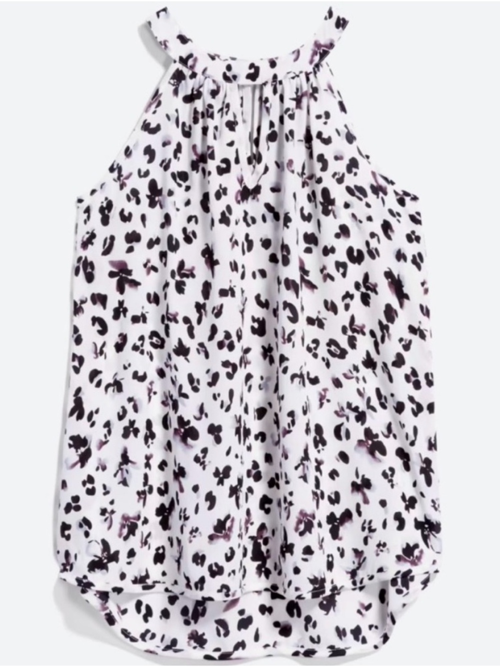 Papermoon White Halter Tank with Purple Spot Print